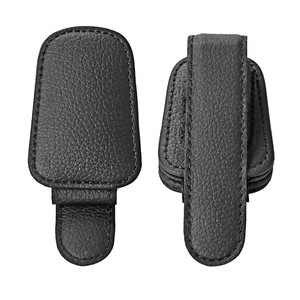 Wholesale PU Leather <b>Car</b> Sunglasses <b>Clip</b> Visor Card Multifunctional Magnetic Suction Stable Convenient Storage <b>Clips</b> - Product Image 3