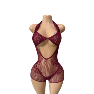 Ropa de Baile de Salón, Ropa de Actuación sin Mangas, Mono de Rejilla con Pedrería, Conjunto de 3 Piezas, Ropa de Baile Exótica, Atuendos de Stripper - Product Image 2