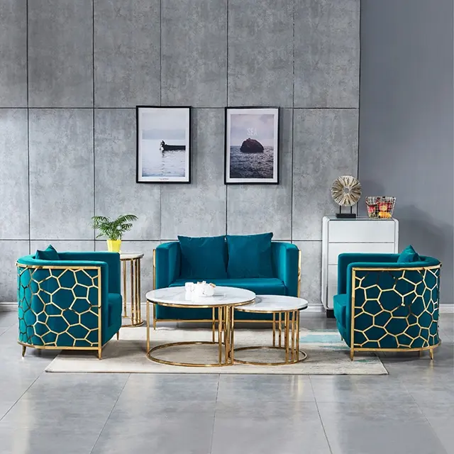 Мебель, рама из нержавеющей стали, тканевый диван для гостиной SF004