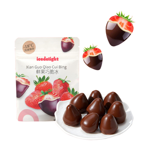 Iscas de Sorvete de Morango com Frutas Crocantes e Chocolate Congelado Icedelight 100g*30pcs Pacote OEM/ODM Atacado - Product Image 1