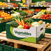 Boîte d'emballage pliable personnalisée pour légumes de supermarché, carton ondulé robuste et imperméable pour l'expédition de produits