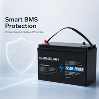 Batterie LiFePO4 12V 100Ah, pack de batteries 12,8V 1280Wh, 6000 cycles, batterie lithium à décharge profonde pour marine, camping-car, moteur de pêche à la traîne, solaire