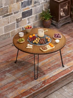 Table de pique-nique et de barbecue portable à taille personnalisable Mobilier d'extérieur pliable en bois pour camping, voyage et arrière-cour
