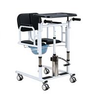 Chaise élévatrice de transfert de patient hydraulique - Fauteuil roulant médical en acier au carbone avec finition chromée, design léger pour