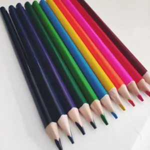 Сделанный на заказ карандаш Jumbo 12 цветов 4 мм треугольный цветной карандаш