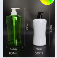 Meilleure vente bouteille de Gel douche 500ml 750 ml couleur transparente shampooing salle de bain Lotion pompe bouteille en plastique ensemble