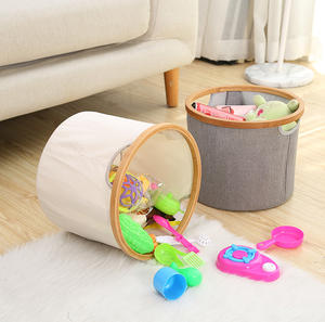 <span class=keywords><strong>Cesta</strong></span> de lavanderí<span class=keywords><strong>a</strong></span> plegable circular de bambú al por mayor para recoger toallas y ropa sucia - Product Image 5