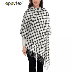 2024 новый Этнический Шелковый платок с двусторонним принтом, мягкий патриотический шарф, сексуальный Арабский стиль для женщин, зима-осень