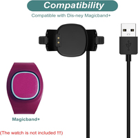 Câble de chargement USB de remplacement noir de 3,3 pieds de longueur, cordon de chargement pour Disney Magic Band Plus Disney Magic Band +