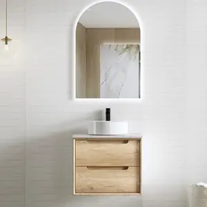 Modern Style Wood Bathroom Vanity Marble Countertop with Art Basin Functional Hot Bathroom Cabinet