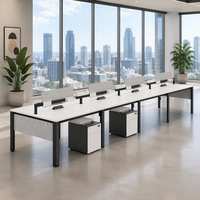 Meubles de bureau modulaires pour 2, 4 ou 6 personnes, bureau à plan ouvert avec panneau de cadre en aluminium et armoire pour espace de travail commercial