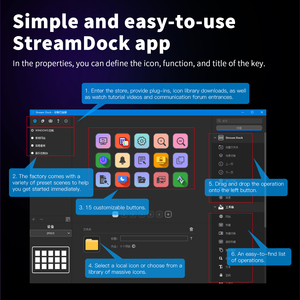 Controlador de Juegos con Activación de un Clic, MiraBox <span class=keywords><strong>Stream</strong></span> <span class=keywords><strong>Deck</strong></span> para <span class=keywords><strong>Windows</strong></span> y Mac - Product Image 6