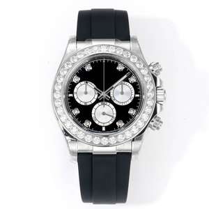 Reloj Mecánico Automático de Diamantes para Hombre, Cristal de Zafiro, Resistente al Agua hasta 100 m, Logotipo Personalizado de Lujo, Movimiento 7750, Correa de Caucho Mossinate - Product Image 2