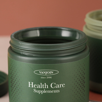 Conteneur en verre réutilisable personnalisé, hermétique, pour pilules, capsules, compléments alimentaires, bouteille de vitamines pour l'emballage de compléments de santé
