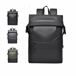 Cross-border Custom Europe Roll-up Backpack Simple Business Roll-up Top Lid Casual Backpack Outdoor Travel Student <b>Bag</b> - Product Image 2