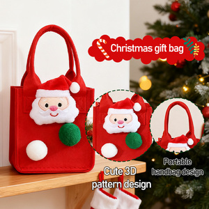 Túi tote nỉ hình quả táo Giáng sinh chất lượng cao, túi xách nhỏ, túi quà tặng, bán buôn từ nhà máy, đồ trang trí Giáng sinh - Product Image 2