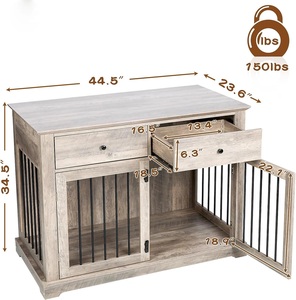 Funcionalidad y practicidad, jaula pequeña de madera para interiores para mascotas, perrera para perros, mesa, jaula para perros, muebles, casa para perros con cajones de almacenamiento - Product Image 2