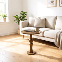 Table basse ronde moderne en bois massif DISHI, table d'appoint durable, portable et multifonctionnelle pour les salons