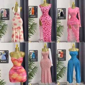 2024 vestido de LICRA de poliéster ajustado a la cintura para mujer cuello blanco hasta el suelo patrón sólido fiesta estilo dulce cinturón de verano - Product Image 5