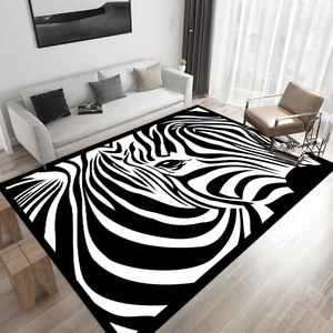 Hiện Đại Silk Animal Rug Phòng Ngủ Ngựa Vằn Sọc Thảm Thảm Sàn Nhà In Rug Tùy Chỉnh Túi Nhựa Phòng Khách 100% Polyester 12e - Product Image 1