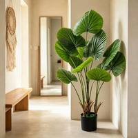 Großhandel Hochzeitsdekoration Künstlicher Runder Palmblattbaum Tropische Kunstbaum-Dekorationen für Zuhause Büro Hotel Restaurant Garten