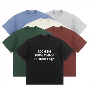 Vente en gros OEM – T-shirt unisexe ample en coton tricoté 300 g/m² de haute qualité, respirant, avec logo personnalisé, coupe carrée, vierge, pour homme - Product Image 2