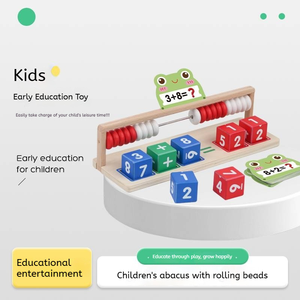 Apprentissage de l'arithmétique mentale des perles Montessori Little Frog Design Jeu de mathématiques classique pour enfants - Product Image 4