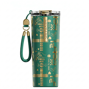 Gobelet isotherme en acier inoxydable à dégradé de couleurs, tendance, neuf, avec poignée et couvercle, maintien au chaud 24 heures, OEM économique - Product Image 3