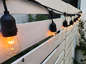 IP65 impermeable Patio vacaciones jardín boda decoración al aire libre US S14 Edison bombilla incandescente <span class=keywords><strong>48ft</strong></span> LED café festón Cadena de luz - Product Image 5