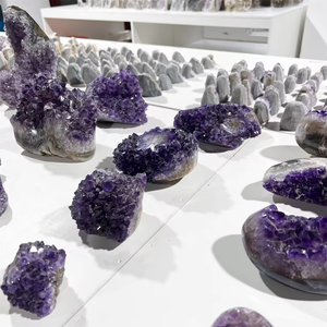 Grande Geode di Ametista Viola Naturale Brasiliana, Cristallo Grezzo per Decorazione Casa Feng Shui, Cluster Completo di Cristalli KF-850063 - Product Image 2