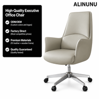 Chaise de bureau de direction à dossier haut ALINUNU, directement de l'usine, en cuir PU, ergonomique et pivotante