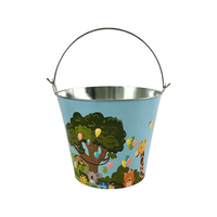 Seau à glace et refroidisseur de bière portable 5L en métal, personnalisé OEM, impression couleur CMYK, design traditionnel, facile à nettoyer