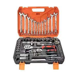 1/4" 3/8" 1/2" combination ratchet wrench set mechanic tools kit for automotive repair