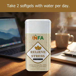 Gélules OEM anti-stress à l'extrait d'ashwagandha favorisant la relaxation et pouvant aider à soulager les tensions musculaires occasionnelles - Product Image 3