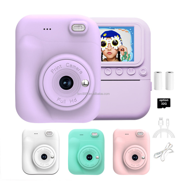 Factory Stock Thermal Print Camera Video Kids Girls Boys Upgrade Digital Selfie Instant Camera Recording Printer
