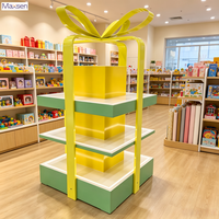 Présentoir autoportant multi-niveaux à éclairage LED, écoresponsable, avec structure métallique portable, pour boutique de jouets et marchandises Blind Box