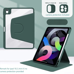 Astuccio portamatite con supporto rotante 360 trasparente per <span class=keywords><strong>i</strong></span> <span class=keywords><strong>Pad</strong></span> aire Pro 11 pollici M2 2024 <span class=keywords><strong>custodia</strong></span> in pelle - Product Image 2