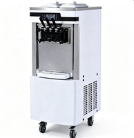 Machine à glace molle électrique automatique en acier inoxydable, meilleur prix, faible bruit, 20-28L/H, 3 saveurs