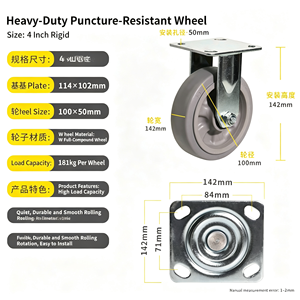 Stainless Steel Iron Rubber Polyurethane 4 Inch Nylon Swivel Caster Wheel Dual Lock Brake Water Resistant Heavy Duty Food Grade - Product Image 3