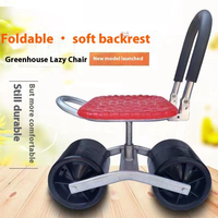 Chaise de véhicule mobile agricole pliable rotative à 2/3/4 roues Chaise d'outil de jardin en fer par une usine chinoise