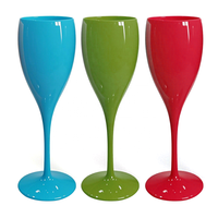 Verre à champagne incassable en plastique coloré personnalisé verres à vin en acrylique de fête