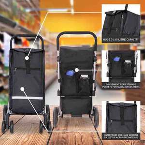 Carrito de Compras Resistente a la Lluvia, Fácil de Guardar, con Mango Telescópico, Plegable y Colgante - Product Image 6