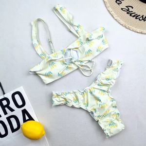 Trajes de Baño OEM/ODM al por Mayor, Bikini de Dos Piezas con Tirantes Cruzados, Push-Up, Fruncido, con Aros, de Secado Rápido, de Lujo, para Mujer - Product Image 2