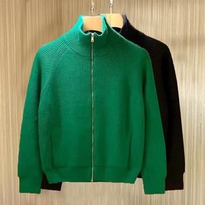 Suéter informal de medio <span class=keywords><strong>cuello</strong></span> <span class=keywords><strong>alto</strong></span> para <span class=keywords><strong>hombre</strong></span>, chaqueta para Otoño Invierno, cárdigan con cremallera y <span class=keywords><strong>cuello</strong></span> levantado, prendas de vestir exteriores tejidas a la moda - Product Image 3