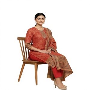 Ensemble Salwar Kameez pour femmes, Kurta imprimé, pantalon Palazzo, tenue ethnique, vêtements décontractés d'été, vêtements indiens pakistanais - Product Image 1