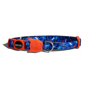 Collar para Gatos con Patrón Azul y Hebilla Naranja de Seguridad Desprendible - Product Image 2