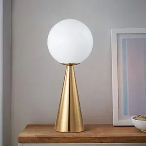 wholesale indoor home hotel decorative golf shape modern luxury gold glass led table lamp