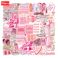 50 pegatinas de la serie Reading para PVC, impermeables, para coche, teléfono móvil, portátil, botella de agua.