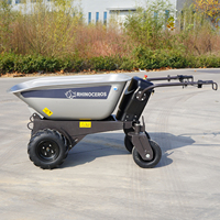 Mini Caricatore Elettrico Rhinoceros con Benna da 0,2 m³, Capacità di Carico 450 kg, Potenza 0,8 kW, Certificato CE, Basso Consumo di Carburante