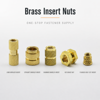 Inserts moletés en laiton usinés CNC, tailles personnalisées pour pièces de quincaillerie de moulage par injection plastique